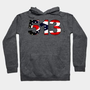CINCINNATI OHIO 513 AREA CODE FLAG GRUNGE MIDDLETOWN OXFORD HAMILTON Hoodie